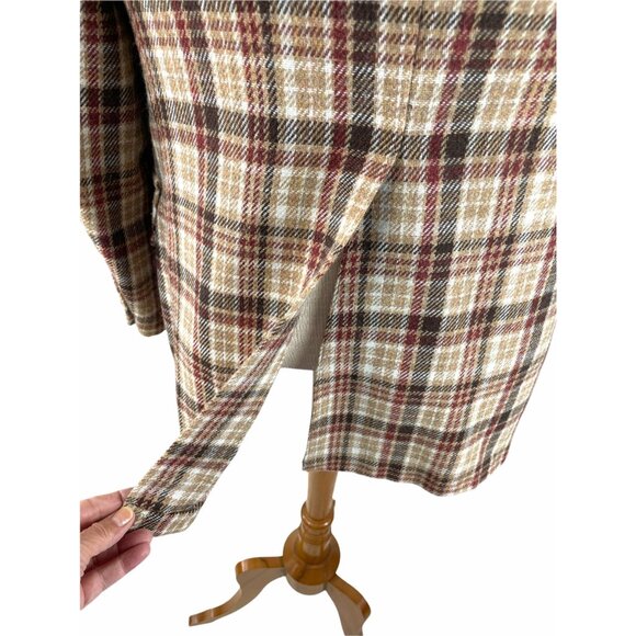 1970s plaid sports coat brown rust wool two button Size 40 - Picture 9 of 10